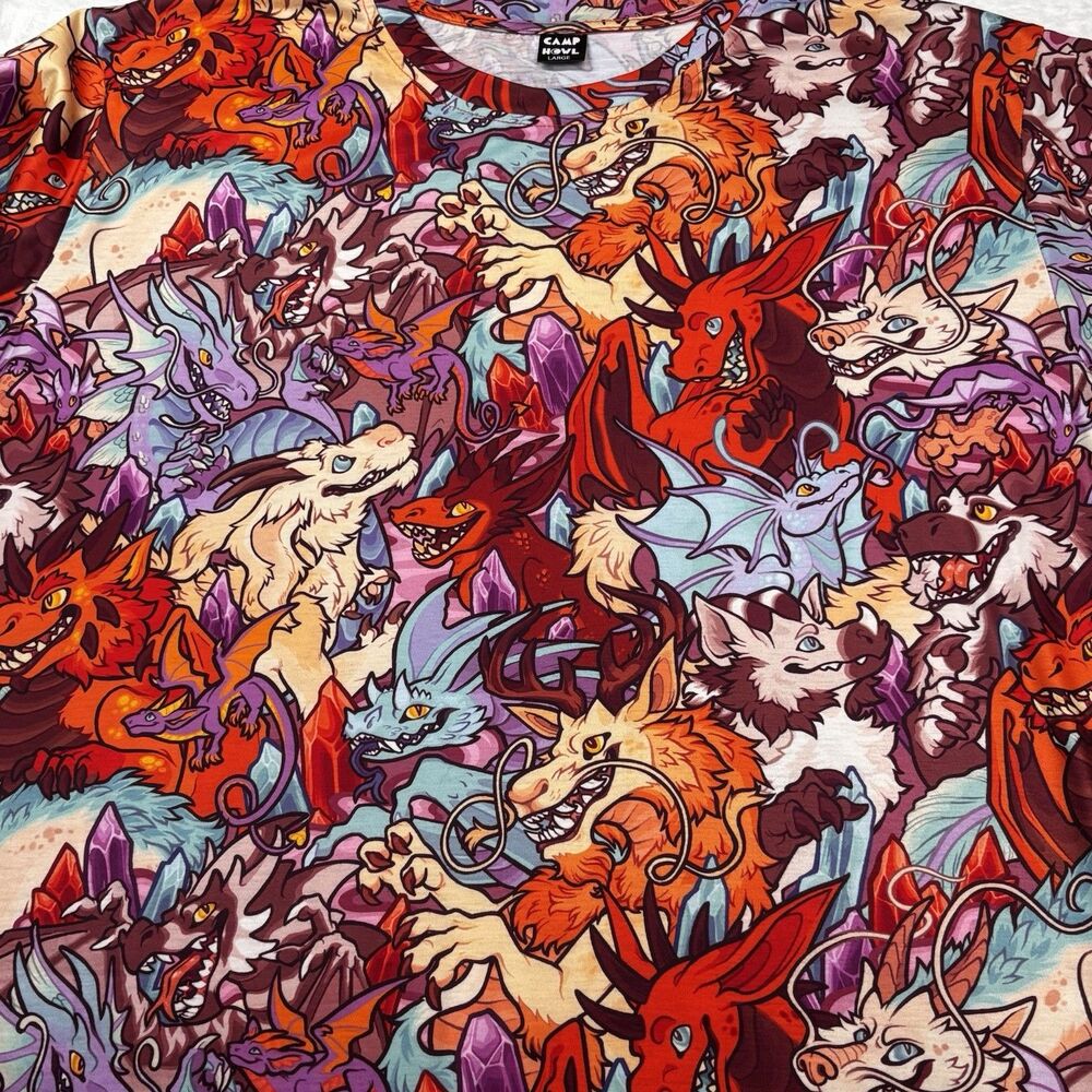 Camp Howl Dragon AOP All Over Print Shirt - Retired Design - Rare Furry Art - Picture 4 of 11